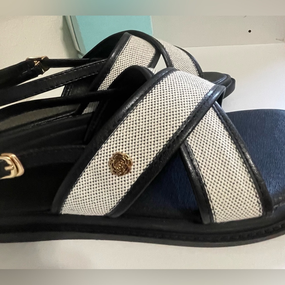 Black and Off white Women's Sandals - Picture 5 of 6